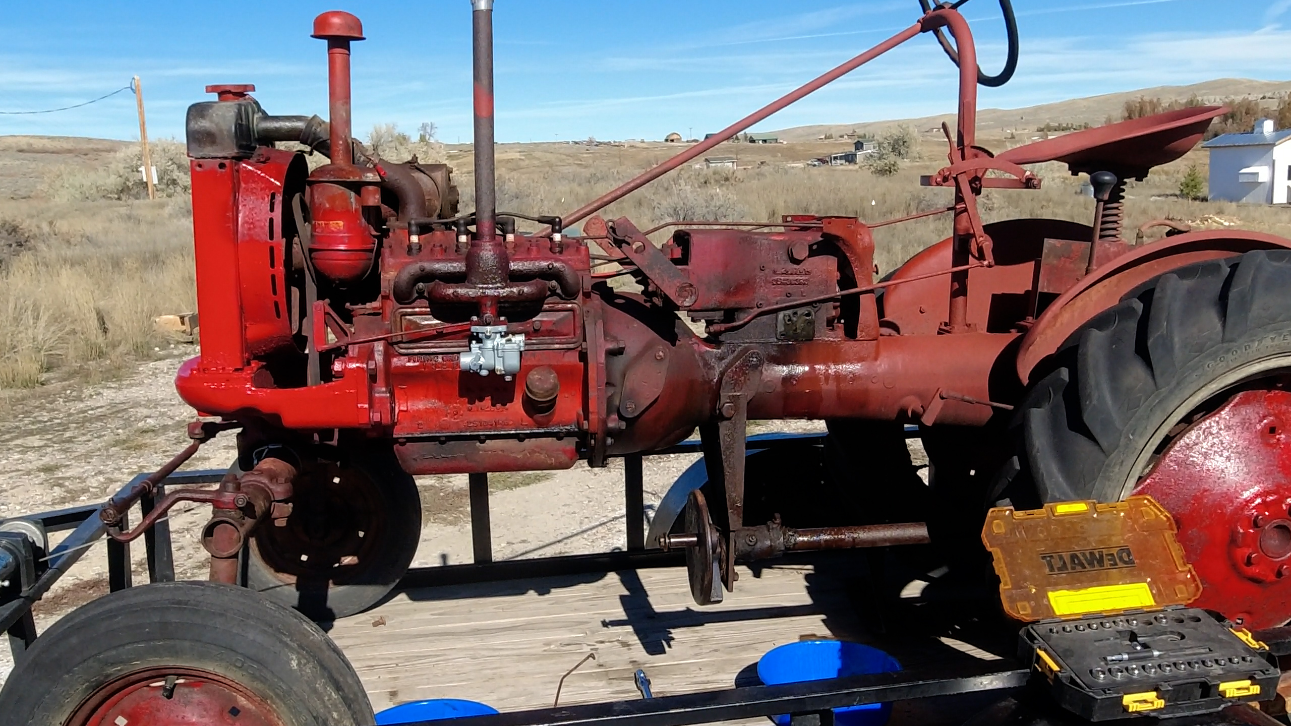 Hood and tank removed 53 farmall cub